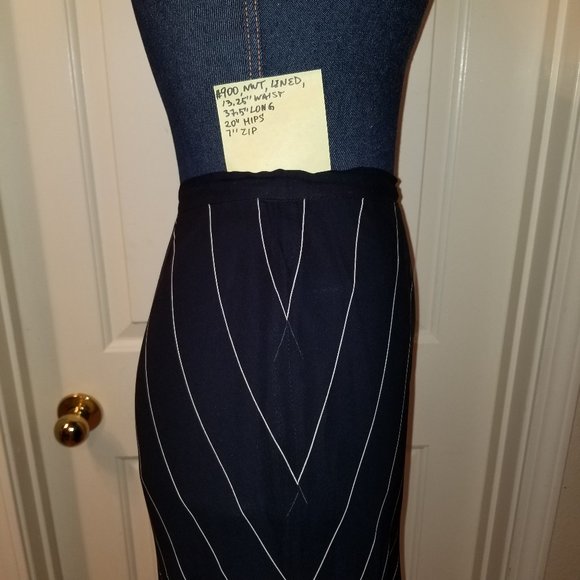 ✅#900 NWT Ralph Lauren Navy Blue White Stripe Skirt - Picture 7 of 16
